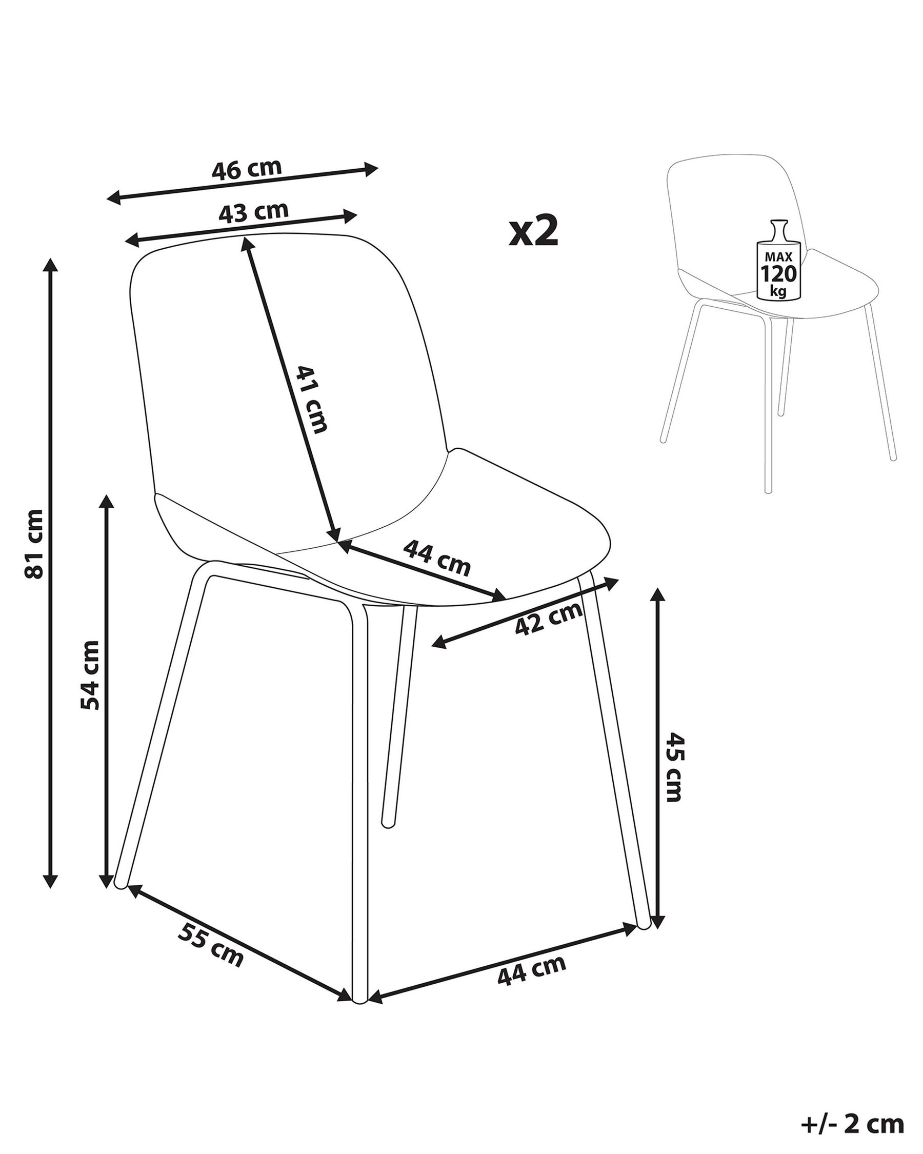 Lot de 2 chaises de salle à manger MILACA Vert menthe_868239