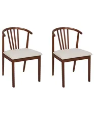 Set di 2 sedie da pranzo CRAIG Legno Marrone scuro/Beige_926548