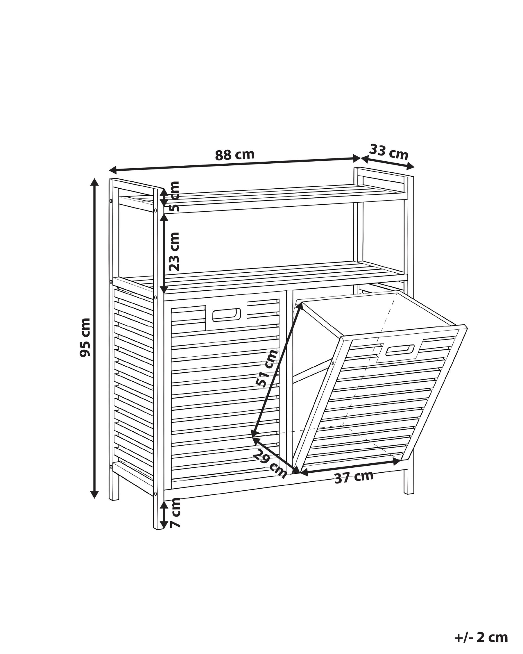 Tilt-Out Laundry Cabinet CEJAR 88 cm Bamboo Light Brown_1144749