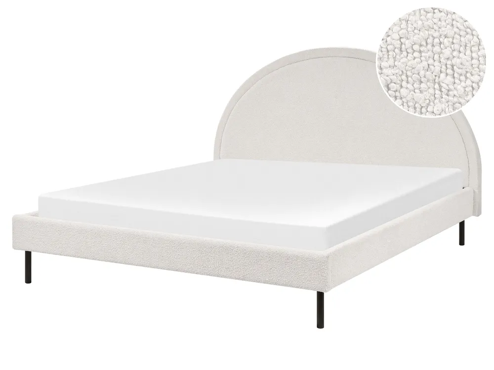 FLAYAT - Tweepersoonsbed - Gebroken wit - 160 x 200 cm - Corduroy - Beliani FLAYAT - Tweepersoonsbed - Gebroken wit - 160 x 200 cm - Corduroy - Beliani