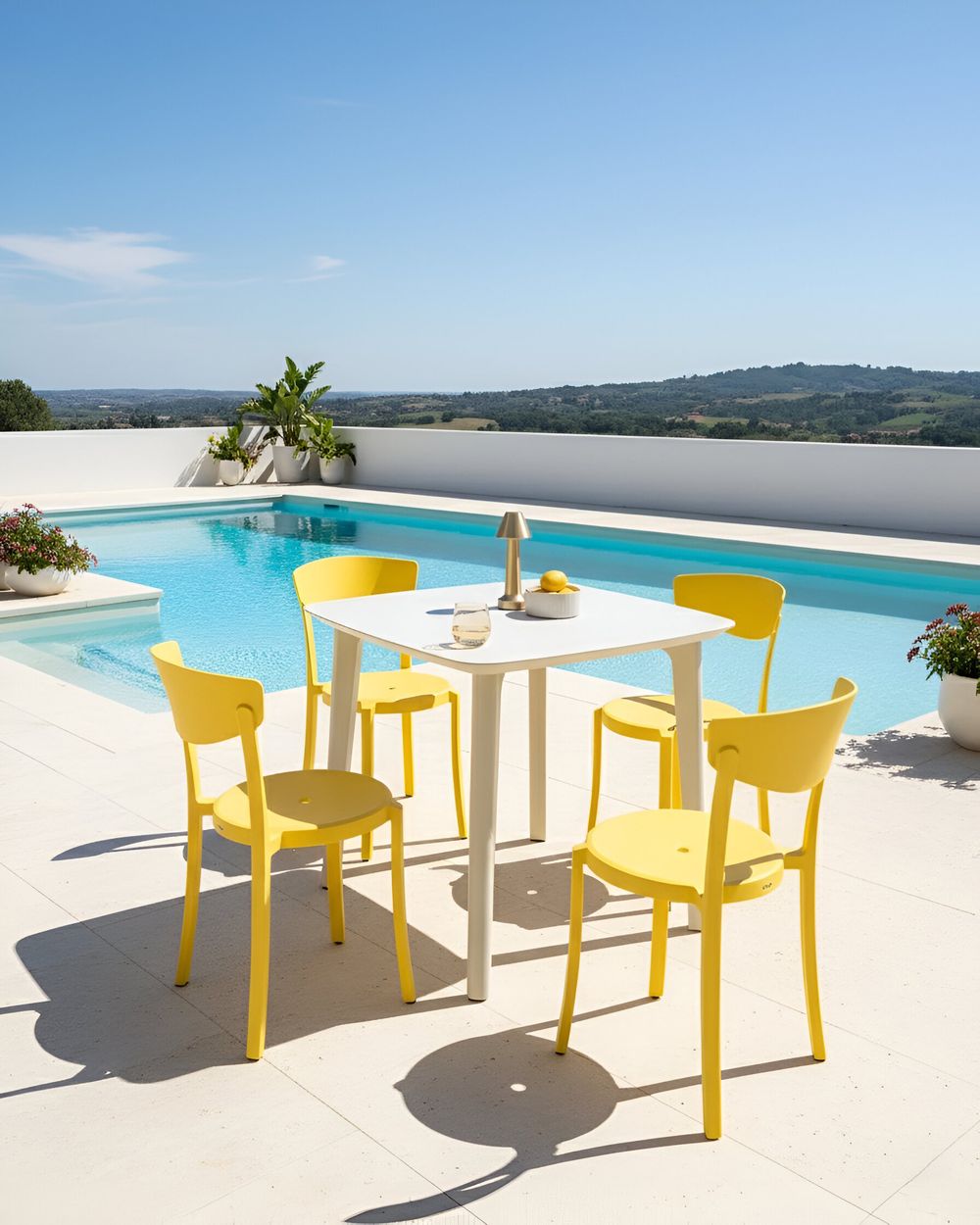 Set de 4 scaune de grădină VIESTE Galben