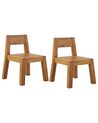 Set of 2 Acacia Wood Garden Chairs LIVORNO_826014