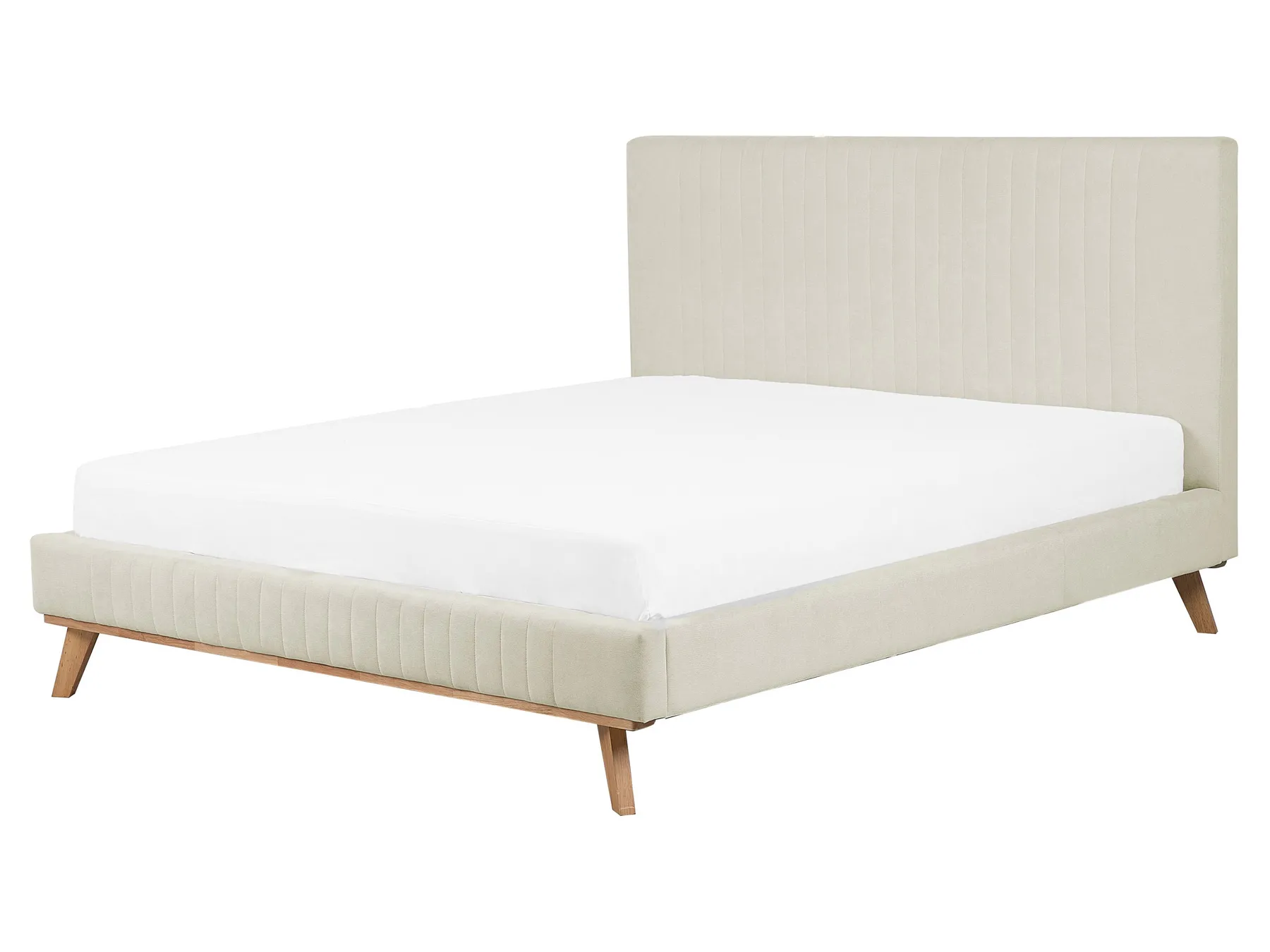 Bett mit Lattenrost Chenillegewebe TALENCE 160 x 200 cm Hellbeige_732357