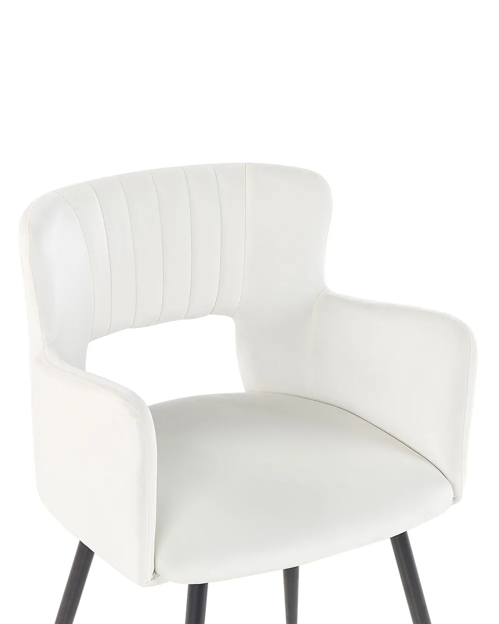 Set of Dining Chairs SANILAC Velvet White - Main Image