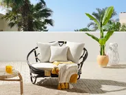 Garden Daybed ROSSANO Rattan Black_873224