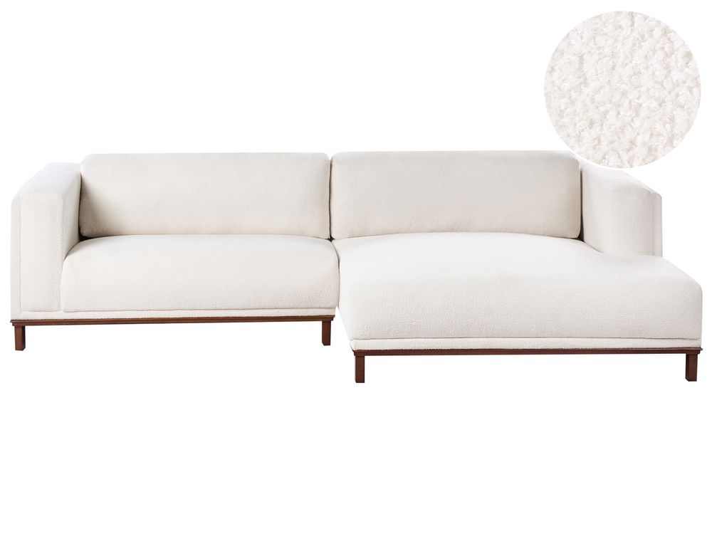 Corner Sofa 4 Seater VENG Boucle Off-White Left Hand