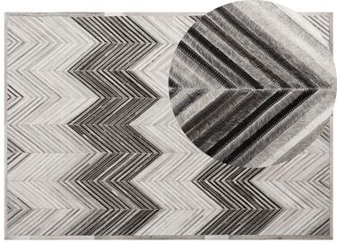Kožený koberec 160 x 230 cm šedý AYTEPE