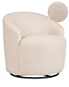 Swivel Armchair DAVIK Boucle Beige