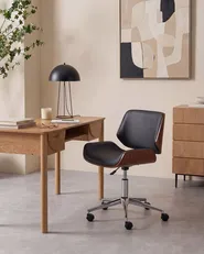 Desk Chair TOTOWA Faux Leather Black_1131832