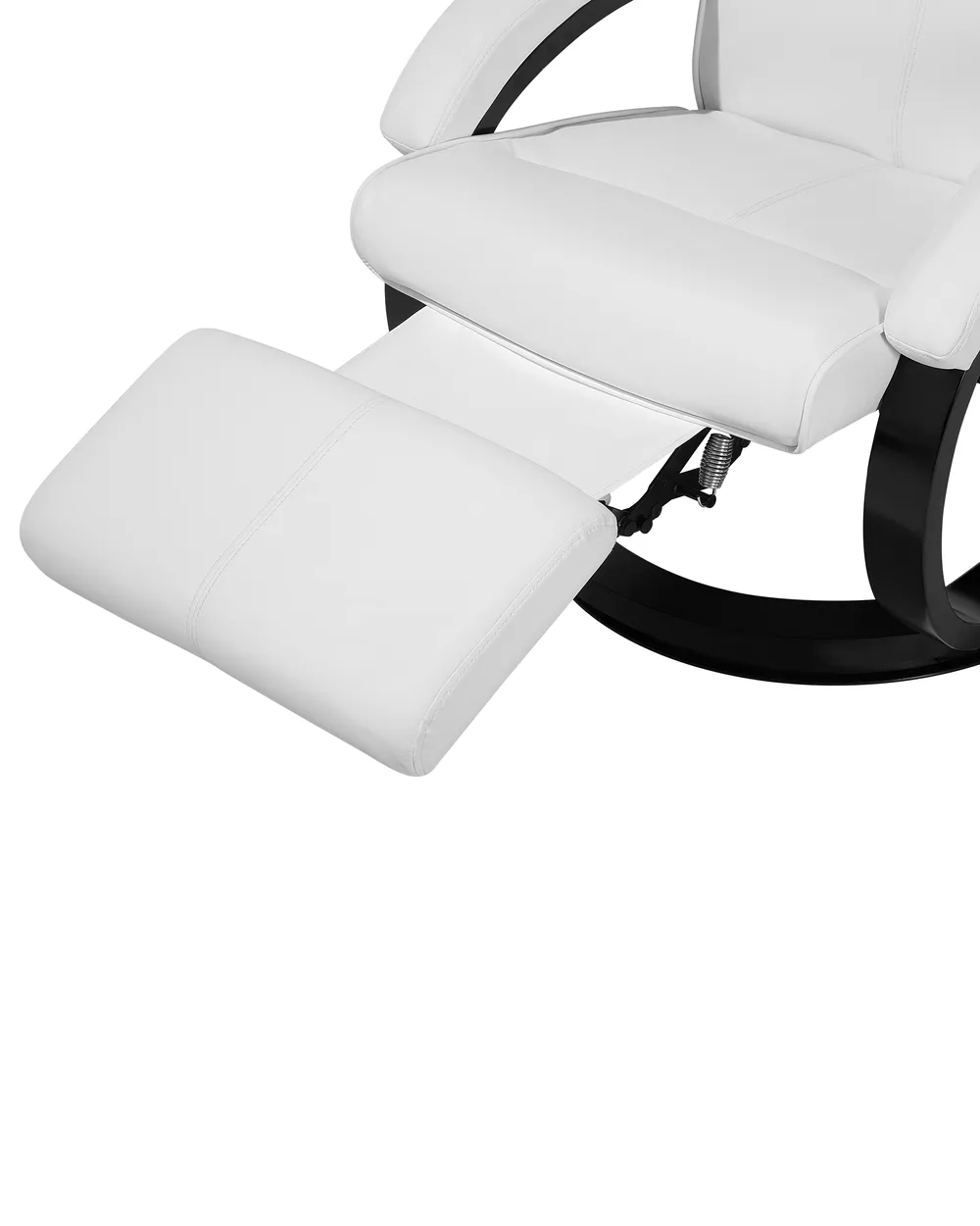 Recliner Chair MIGHT with Footrest Faux Leather White_709329