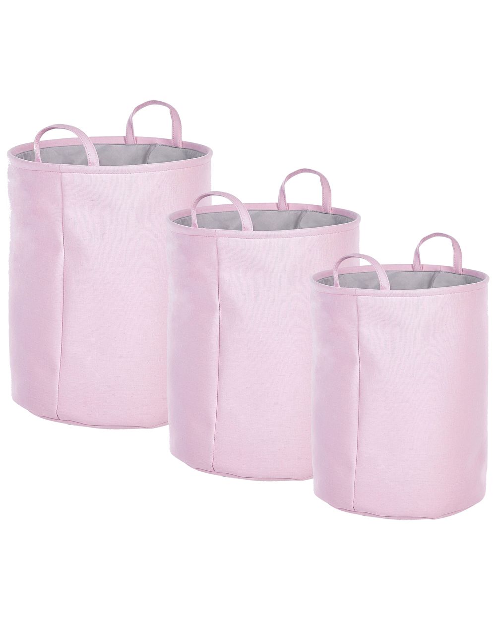 Lot de 3 paniers ARCHA Coton Rose