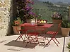 Garden Dining Set 4 Seater FIORI Metal Red