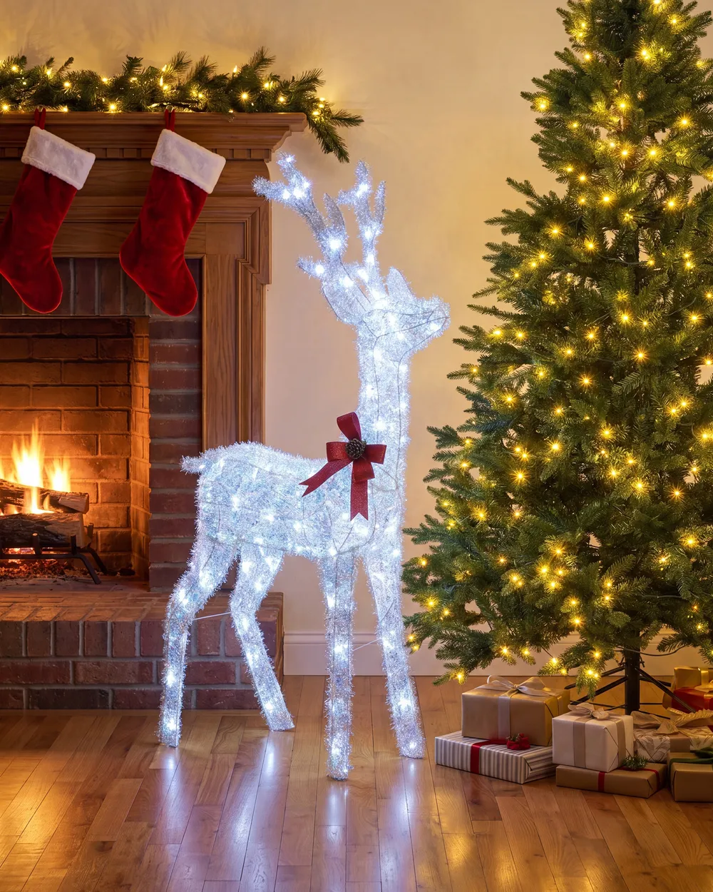 Dekoracja ogrodowa LED MALAREN 140 cm Renifer Biały_1148557