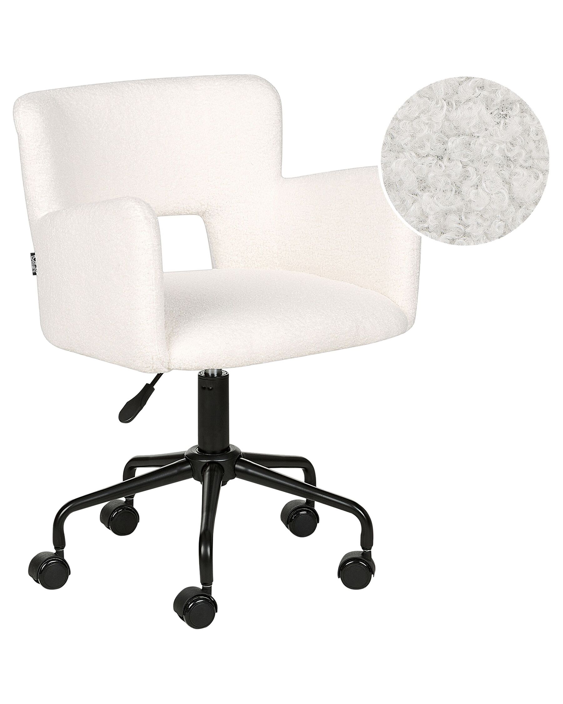 Kancelářská židle s buklé čalouněním bílá SANILAC_896626