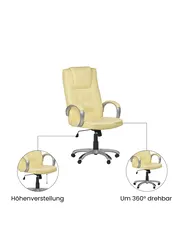 Massagestuhl mit Heizung GRANDEUR Kunstleder Beige_1071342
