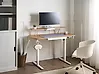 Schreibtisch elektrisch höhenverstellbar WILBANKS 120 cm x 60 cm mit USB-Anschluss Hellbraun / Weiß