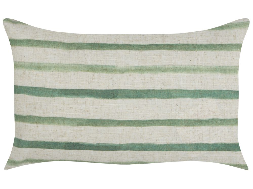 Cuscino decorativo KAFRA 30 x 50 cm Verde A strisce