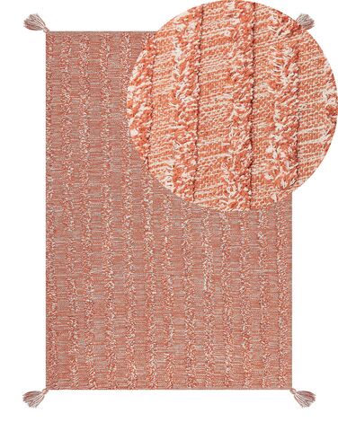 Teppich Baumwolle orange 160 x 230 cm Kurzflor MUGLA