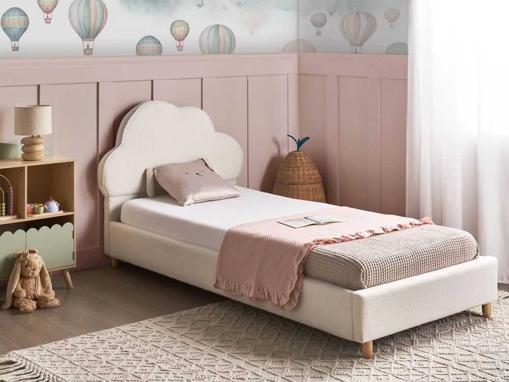 Cama infantil Nuvem Bouclé BELLEVUE 90 x 200 cm Branco creme