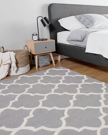 Wool Area Rug 80 x 150 cm Grey SILVAN