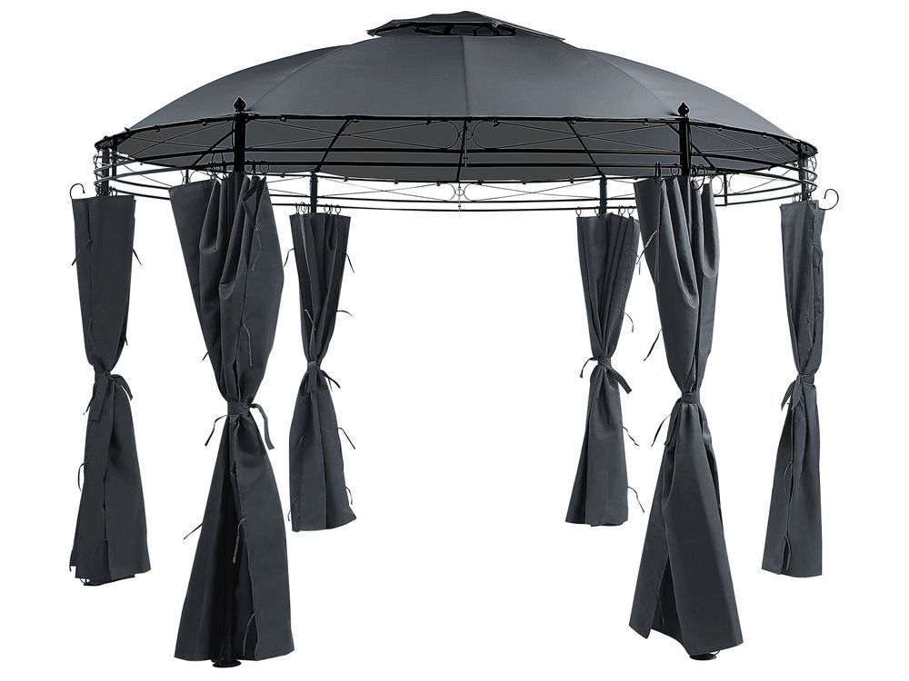 Gazebo SAFARA 368 cm 368 cm Metal Graphite Grey