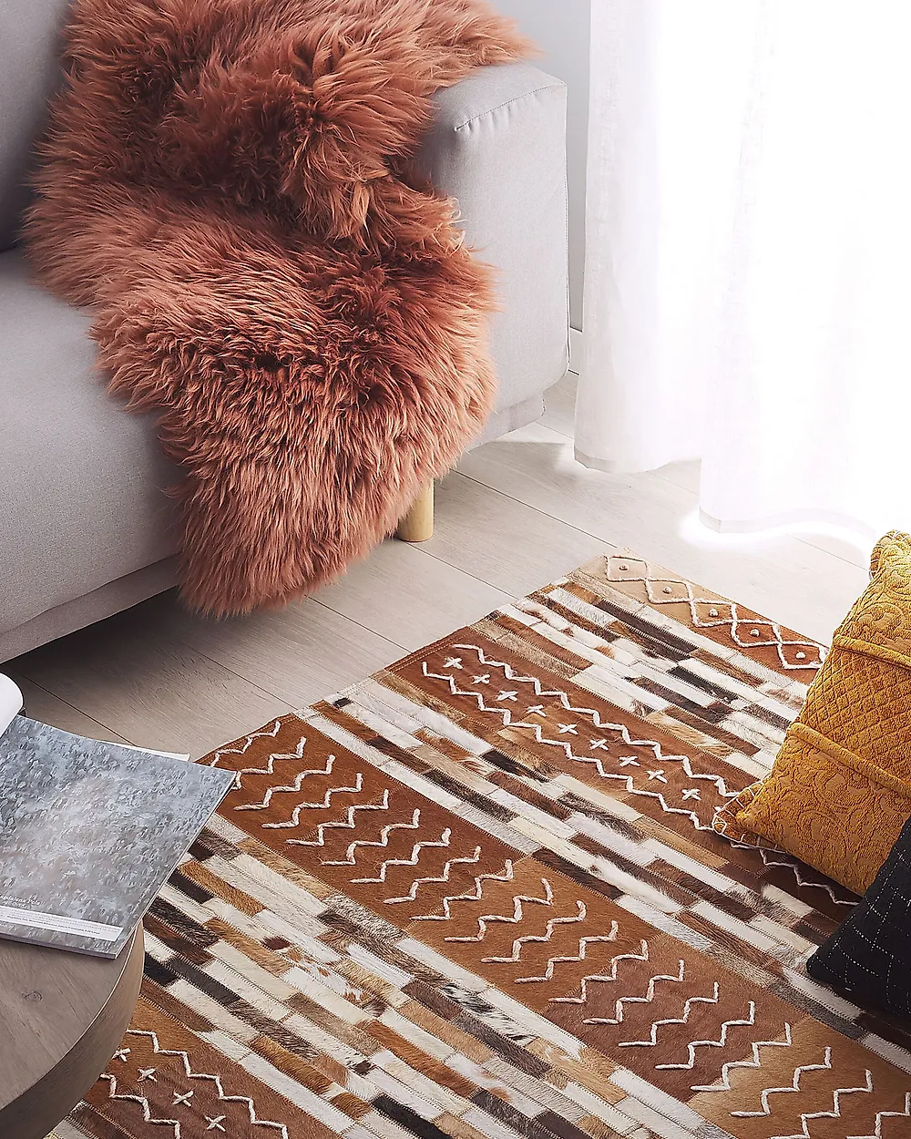 Tapis HEREKLI Marron 160 x 230 cm Cuir_1177449