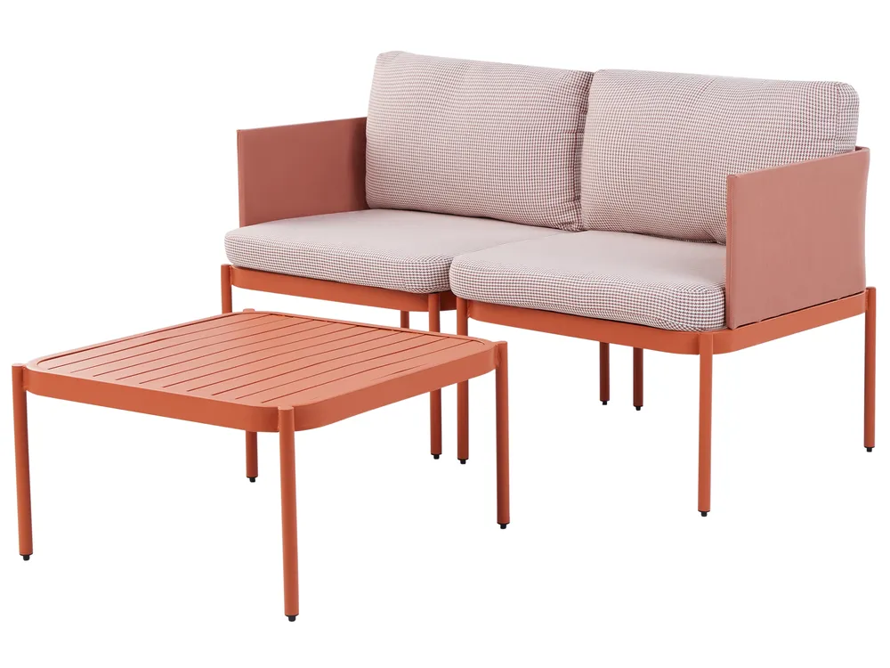 Garden Lounge Set with Table 2 Seater TERRACINA Metal Orange_826671