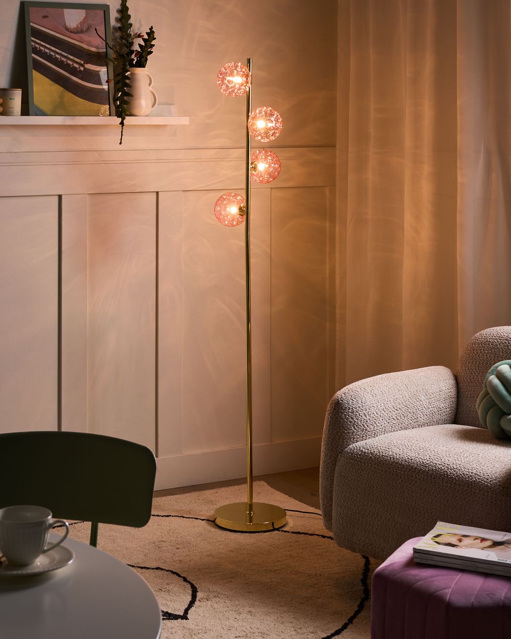 Floor Lamp ANADYR Glass Pink