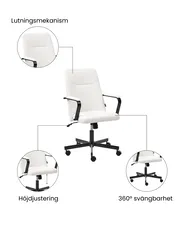 Kontorsstol CAROGA Bouclé Vit_1059671