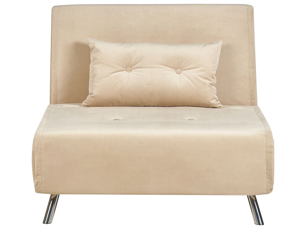 Single Sofa Bed FARRIS Velvet Beige