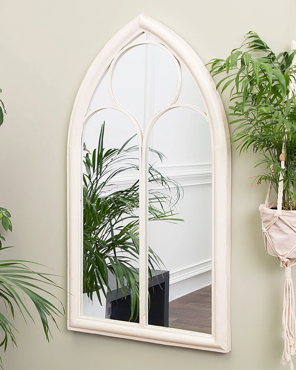 Wall Mirror TRELLY 62 cm 113 cm Metal White_856790