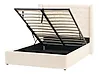 Ottoman Bed LUBBON Velvet Off-White 140 x 200 cm (EU Double)