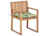 Gartenmöbel Set zertifiziertes Akazienholz hellbraun 8-Sitzer Auflagen grün Blättermuster SASSARI II_924051
