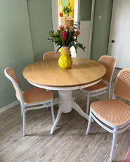 Extending Dining Table AKRON Light Ash Wood 106/150 cm 106 cm Wood_1036096