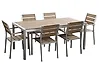 Garden Dining Set 6 Seater VERNIO Brown