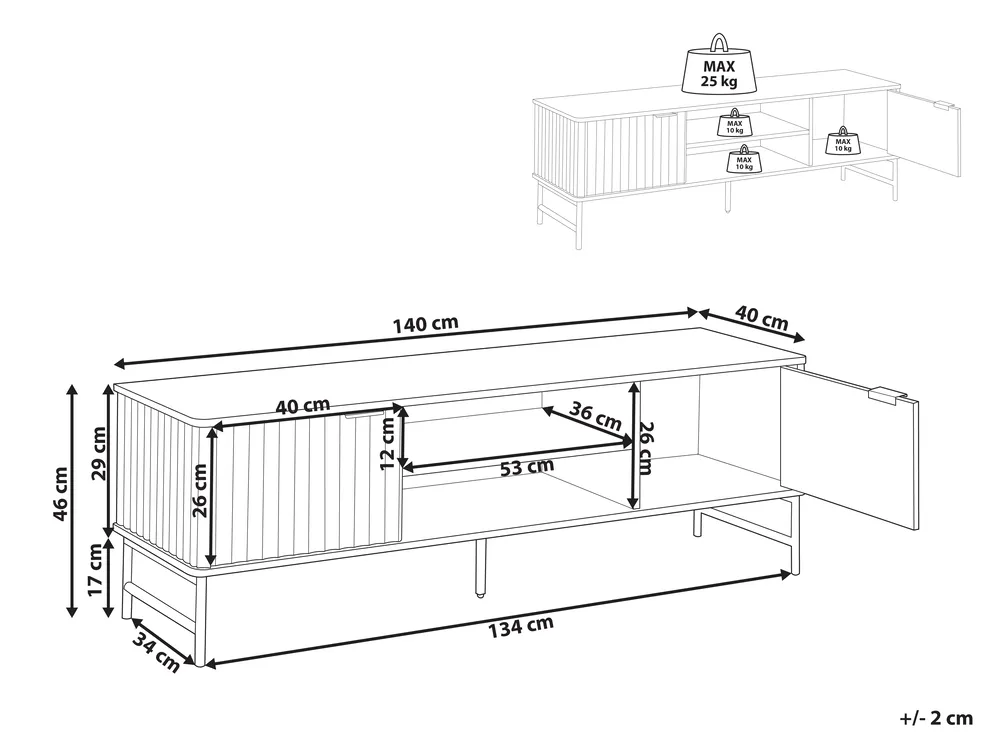 TV Stand GLASTONBURY Marble/ Black_972585