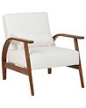 Fauteuil en similicuir blanc cassé SKARA_927270