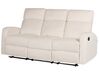 Sofa 3-osobowa welurowa z manualną funkcją relaksu biała VERDAL_904781