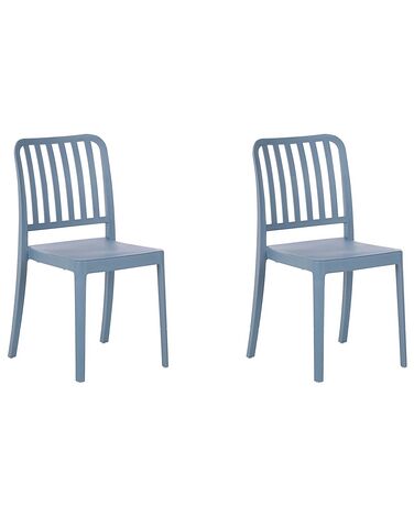 Conjunto de 2 sillas de balcón de material sintético azul SERSALE