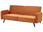 Sofa Bed 3 Seater SENJA Velvet Orange_787357