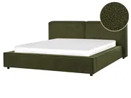 Bed Boucle LINARDS 160 x 200 cm (EU King Size) Dark Green_930516