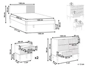 Schlafzimmer Set Kiefernholz FLAVIGNAC 140 x 200 cm Hellbraun_1118473