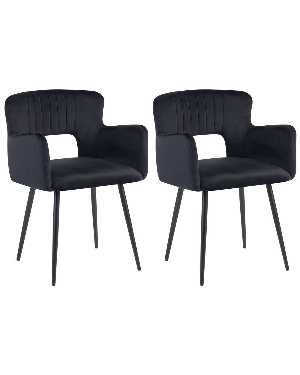 Lot de 2 chaises de salle à manger SANILAC Velours Noir