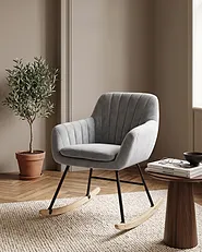 Fotel bujany LIARUM Welur Szary_1151309