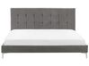 Sametová postel 180 x 200 cm šedá AMBERT_786698
