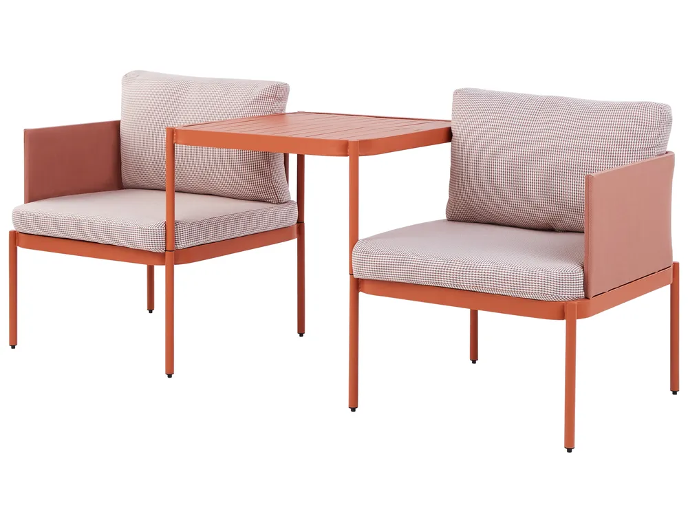 Garden Lounge Set with Table 2 Seater TERRACINA Metal Orange_826670