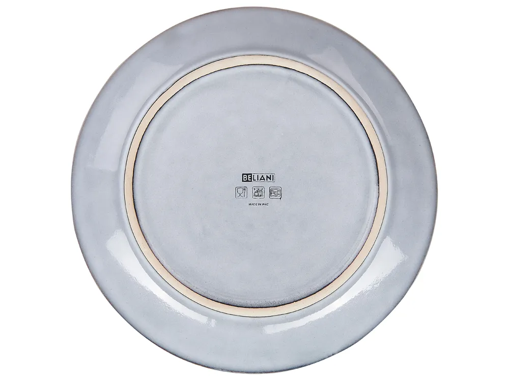 Set of 16 Dinnerware JUNIPER Stoneware Light Blue_863202