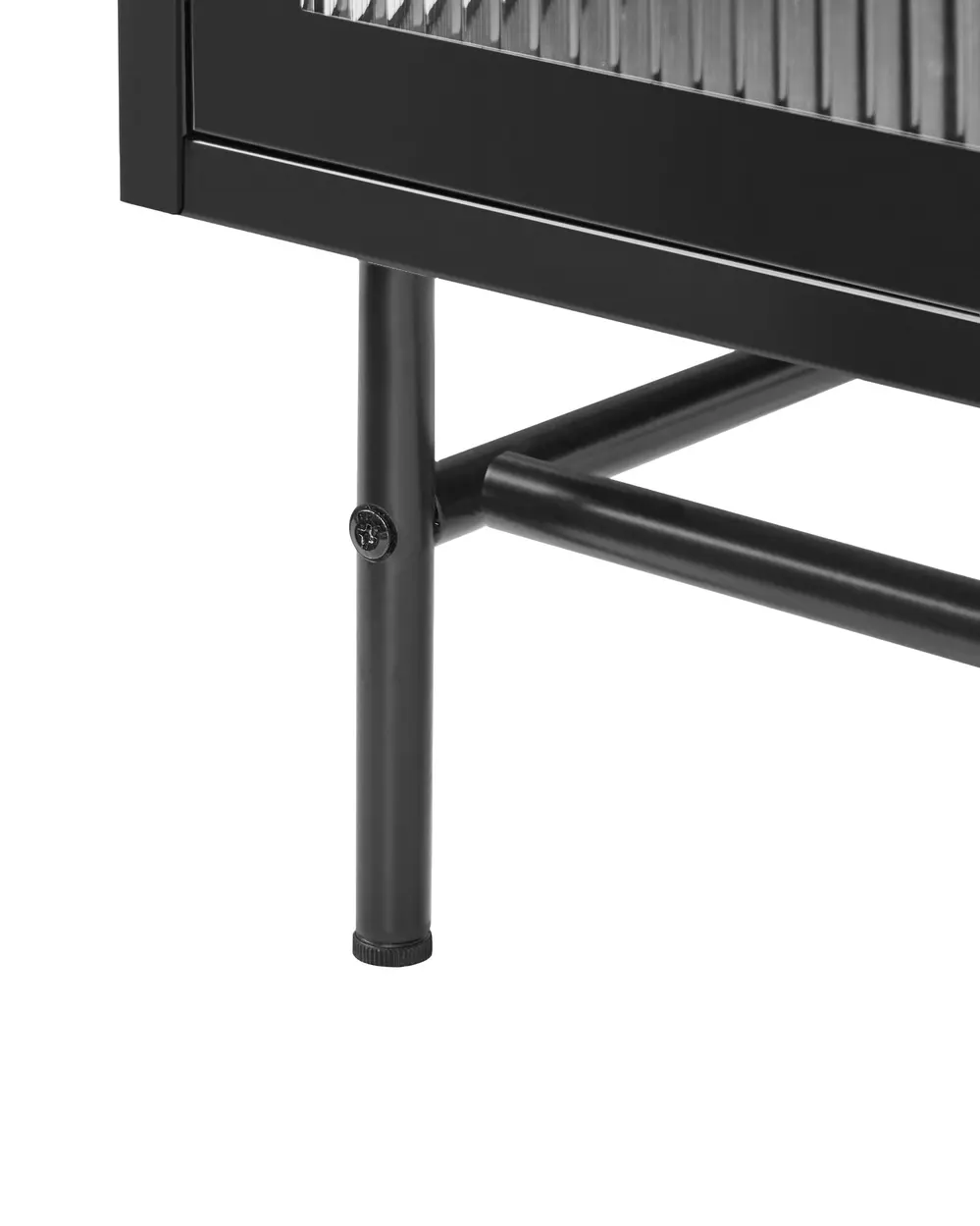 Glass Display Sideboard DEVON 77 cm Metal Black_1113498