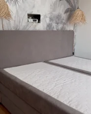 Divan Bed with Storage MINISTER Fabric Taupe 180 x 200 cm (EU Super King)_1048062