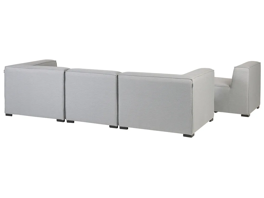 Garden Sofa with Ottoman 4 Seater AREZZO Modular Light Grey_867505